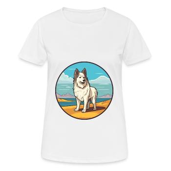 Sibérie occidentale Laika chien race dessin animé Kawaii chien - T-shirt respirant Femme - blanc - Devant - AI Model Female 172 dark (172cm)