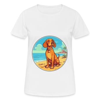 Tyroler Bracke chien race Cartoon Kawaii Clipart - T-shirt respirant Femme - blanc - Devant - AI Model Female 172 dark (172cm)