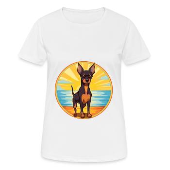 Jouet Manchester Terrier Chien Race Cartoon Kawaii - T-shirt respirant Femme - blanc - Devant - AI Model Female 172 dark (172cm)