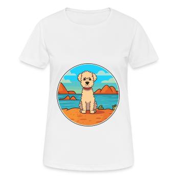 Pumi Hund Rasse Cartoon Kawaii Clipart Aquarell - Frauen T-Shirt atmungsaktiv - Weiß - Vorne - AI Model Female 172 dark (172cm)