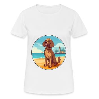 Strellufstover race de chien dessin animé Kawaii Clipart - T-shirt respirant Femme - blanc - Devant - AI Model Female 172 dark (172cm)