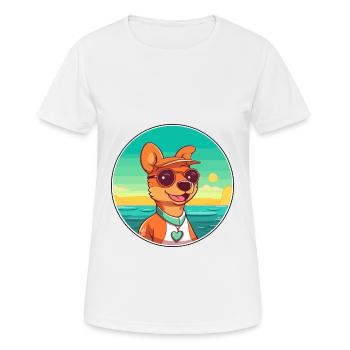 Volpino Italiano Hunderasse Cartoon Kawaii Clipart - Frauen T-Shirt atmungsaktiv - Weiß - Vorne - AI Model Female 172 dark (172cm)