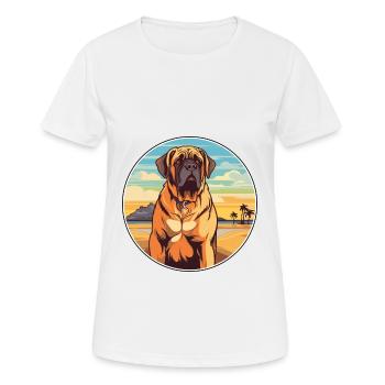 Transmontano Mastiff Race Chien Cartoon Kawaii Chien - T-shirt respirant Femme - blanc - Devant - AI Model Female 172 dark (172cm)