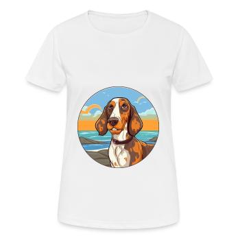 Russe Arlequin Hound chien race Cartoon Kawaii - T-shirt respirant Femme - blanc - Devant - AI Model Female 172 dark (172cm)
