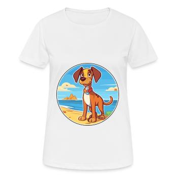Ratonero Valenciano Race de chien Cartoon Kawaii Dog - T-shirt respirant Femme - blanc - Devant - AI Model Female 172 dark (172cm)