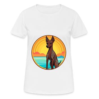 Xoloitzcuintli chien race dessin animé Kawaii Clipart - T-shirt respirant Femme - blanc - Devant - AI Model Female 172 dark (172cm)