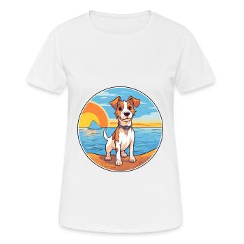 Russell Terrier Hund Rasse Cartoon Kawaii Clipart - Frauen T-Shirt atmungsaktiv - Weiß - Vorne - AI Model Female 172 dark (172cm)
