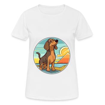 Westphalien Dachsbracke race de chien dessin animé Kawaii - T-shirt respirant Femme - blanc - Devant - AI Model Female 172 dark (172cm)
