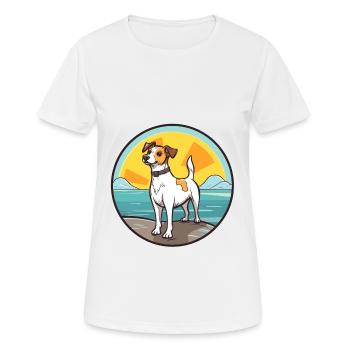 Tenterfield Terrier Hund Rasse Cartoon Kawaii Hund - Frauen T-Shirt atmungsaktiv - Weiß - Vorne - AI Model Female 172 dark (172cm)