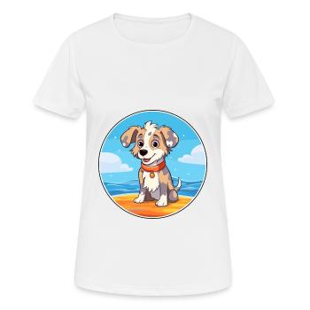 Taigan Dog Breed Cartoon Kawaii Clipart Watercolor - Women's Breathable T-Shirt - white - Front - AI Model Female 172 dark (172cm)