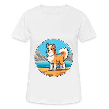 Taigan Kyrgyz Taighany Dog Breed Cartoon Kawaii - Women's Breathable T-Shirt - white - Front - AI Model Female 172 dark (172cm)