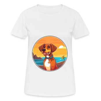 Sapsali Dog Breed Cartoon Kawaii Clipart Dog Pet - Women's Breathable T-Shirt - white - Front - AI Model Female 172 dark (172cm)