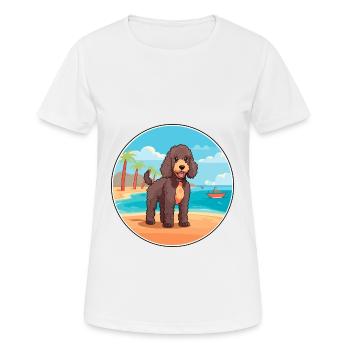 Spanischer Wasserhund Rasse Cartoon Kawaii Clipart Hund - Frauen T-Shirt atmungsaktiv - Weiß - Vorne - AI Model Female 172 dark (172cm)