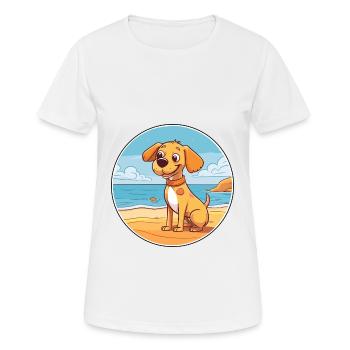Sabueso Español Hund Rasse Cartoon Kawaii Clipart - Frauen T-Shirt atmungsaktiv - Weiß - Vorne - AI Model Female 172 dark (172cm)