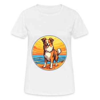 Scotch Collie Dog Breed Cartoon Kawaii Clipart Dog - Women's Breathable T-Shirt - white - Front - AI Model Female 172 dark (172cm)