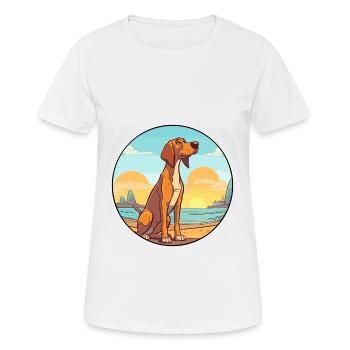 Smaland chien chien race dessin animé Kawaii Clipart chien - T-shirt respirant Femme - blanc - Devant - AI Model Female 172 dark (172cm)