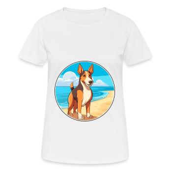 Smooth Collie Dog Breed Cartoon Kawaii Clipart Dog - Women's Breathable T-Shirt - white - Front - AI Model Female 172 dark (172cm)