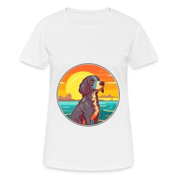 Sud de la Russie Ovcharka chien race Cartoon Kawaii - T-shirt respirant Femme - blanc - Devant - AI Model Female 172 dark (172cm)