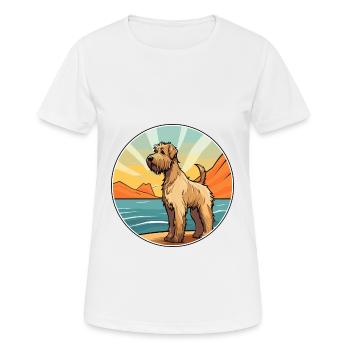 Soft Coated Wheaten Terrier Dog Breed Cartoon Pet - Women's Breathable T-Shirt - white - Front - AI Model Female 172 dark (172cm)