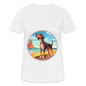 Serbe tricolore chien chien race dessin animé Kawaii - T-shirt respirant Femme - blanc - Devant - AI Model Female 172 dark (172cm)