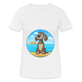 Seskar phoque chien race dessin animé Kawaii Clipart chien - T-shirt respirant Femme - blanc - Devant - AI Model Female 172 dark (172cm)