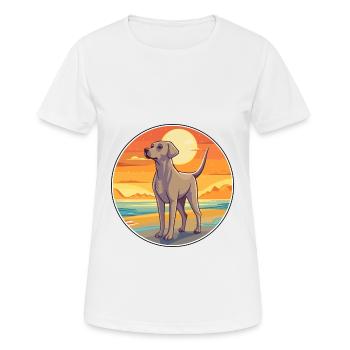 Sloughi Dog Breed Cartoon Kawaii Clipart Dog Pet - Women's Breathable T-Shirt - white - Front - AI Model Female 172 dark (172cm)