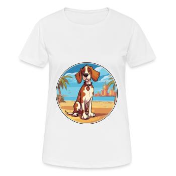 Slovensky Cuvac chien race Cartoon Kawaii Clipart - T-shirt respirant Femme - blanc - Devant - AI Model Female 172 dark (172cm)