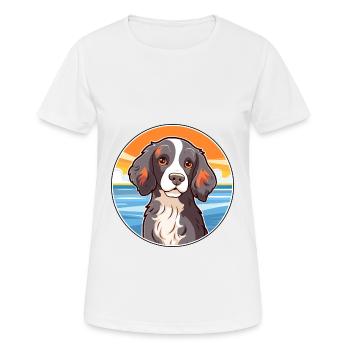 Spaniel Dog Breed Cartoon Kawaii Clipart Dog Pet - Women's Breathable T-Shirt - white - Front - AI Model Female 172 dark (172cm)