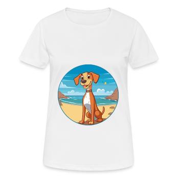 Stephens Cur chien race Cartoon Kawaii Clipart chien - T-shirt respirant Femme - blanc - Devant - AI Model Female 172 dark (172cm)