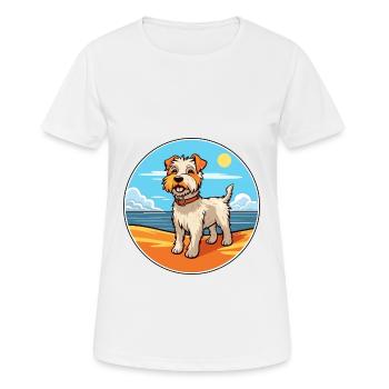 Sporting Lucas Terrier Hunderasse Cartoon Kawaii - Frauen T-Shirt atmungsaktiv - Weiß - Vorne - AI Model Female 172 dark (172cm)