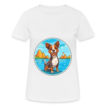 St Miguel Cattle Hund Rasse Cartoon Kawaii Clipart - Frauen T-Shirt atmungsaktiv - Weiß - Vorne - AI Model Female 172 dark (172cm)
