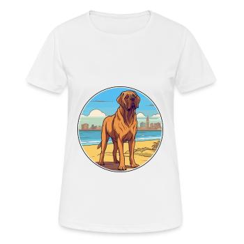 Spanish Mastiff Dog Breed Cartoon Kawaii Clipart - Women's Breathable T-Shirt - white - Front - AI Model Female 172 dark (172cm)