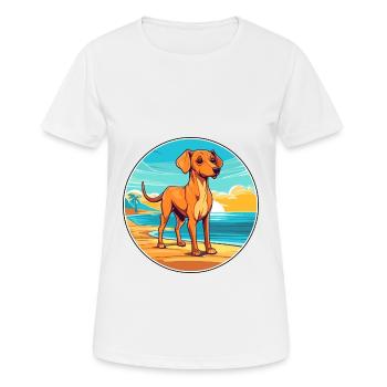 Stabij chien race dessin animé kawaii clipart aquarelle - T-shirt respirant Femme - blanc - Devant - AI Model Female 172 dark (172cm)