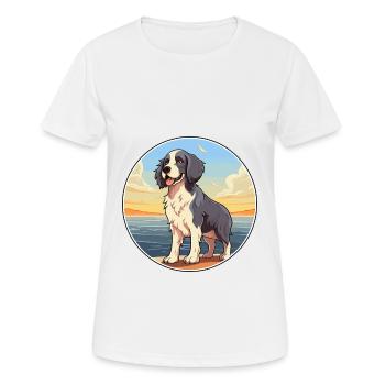 Stabyhoun chien race dessin animé kawaii clipart chien animal de compagnie - T-shirt respirant Femme - blanc - Devant - AI Model Female 172 dark (172cm)