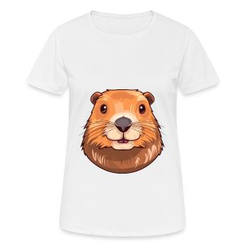 Und täglich grüßt das Murmeltier bunte Aquarell-Karikatur Kawaii Haustier - Frauen T-Shirt atmungsaktiv - Weiß - Vorne - AI Model Female 172 dark (172cm)