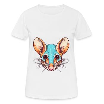 Elephant Shrew Colorful Watercolor Cartoon Kawaii - Women's Breathable T-Shirt - white - Front - AI Model Female 172 dark (172cm)