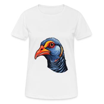 Pintade colorée aquarelle dessin animé Kawaii Ani - T-shirt respirant Femme - blanc - Devant - AI Model Female 172 dark (172cm)
