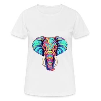 Elefant buntes Aquarell Cartoon Kawaii Tier - Frauen T-Shirt atmungsaktiv - Weiß - Vorne - AI Model Female 172 dark (172cm)