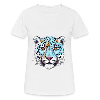 Snow Leopard Colorful Watercolor Cartoon Kawaii An - Women's Breathable T-Shirt - white - Front - AI Model Female 172 dark (172cm)