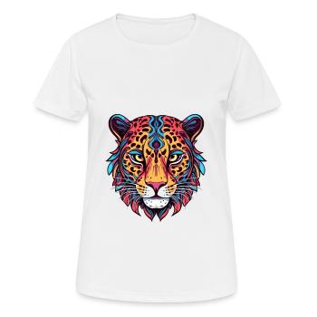 Jaguar Buntes Aquarell Cartoon Kawaii Tier - Frauen T-Shirt atmungsaktiv - Weiß - Vorne - AI Model Female 172 dark (172cm)