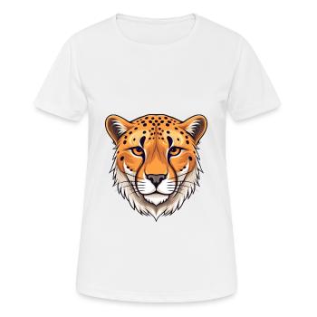 Cheetah Colorful Watercolor Cartoon Kawaii Animal - Women's Breathable T-Shirt - white - Front - AI Model Female 172 dark (172cm)