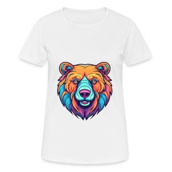 Bär buntes Aquarell Cartoon Kawaii Tier - Frauen T-Shirt atmungsaktiv - Weiß - Vorne - AI Model Female 172 dark (172cm)