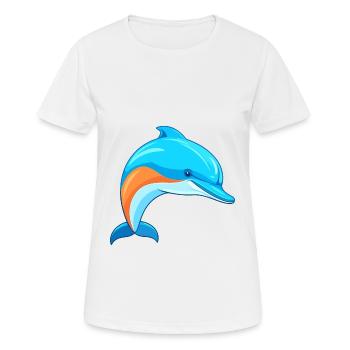Delfin buntes Aquarell Cartoon Kawaii Tier - Frauen T-Shirt atmungsaktiv - Weiß - Vorne - AI Model Female 172 dark (172cm)