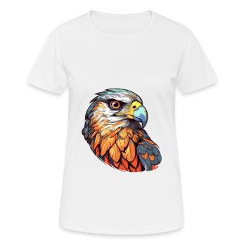Falcon Colorful Watercolor Cartoon Kawaii Animal - Women's Breathable T-Shirt - white - Front - AI Model Female 172 dark (172cm)
