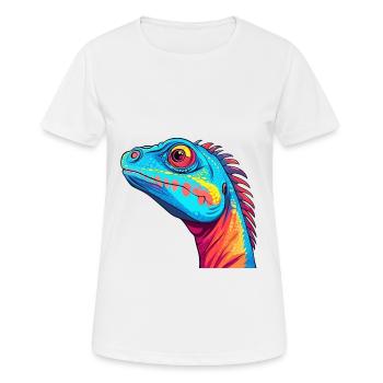 Lizard Colorful Watercolor Cartoon Kawaii Animal - Women's Breathable T-Shirt - white - Front - AI Model Female 172 dark (172cm)