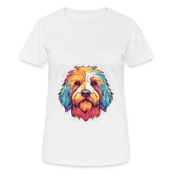 Hund Buntes Aquarell Cartoon Kawaii Tier - Frauen T-Shirt atmungsaktiv - Weiß - Vorne - AI Model Female 172 dark (172cm)
