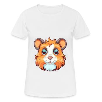 Hamster Colorful Watercolor Cartoon Kawaii Animal - Women's Breathable T-Shirt - white - Front - AI Model Female 172 dark (172cm)