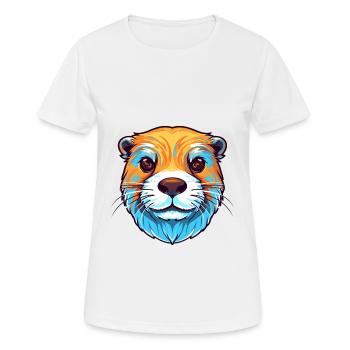 Otter buntes Aquarell Karikatur Kawaii Tier - Frauen T-Shirt atmungsaktiv - Weiß - Vorne - AI Model Female 172 dark (172cm)