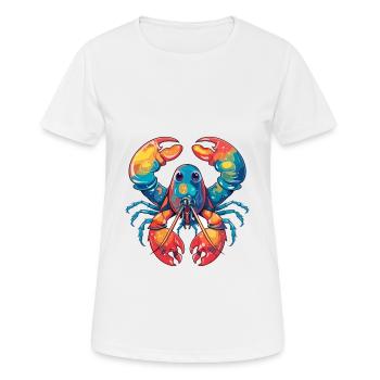 Hummer Buntes Aquarell Cartoon Kawaii Tier - Frauen T-Shirt atmungsaktiv - Weiß - Vorne - AI Model Female 172 dark (172cm)