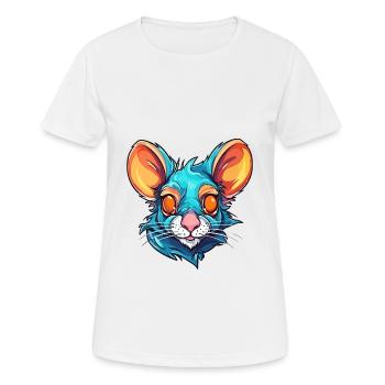 Rat Colorful Watercolor Cartoon Kawaii Animal - Women's Breathable T-Shirt - white - Front - AI Model Female 172 dark (172cm)